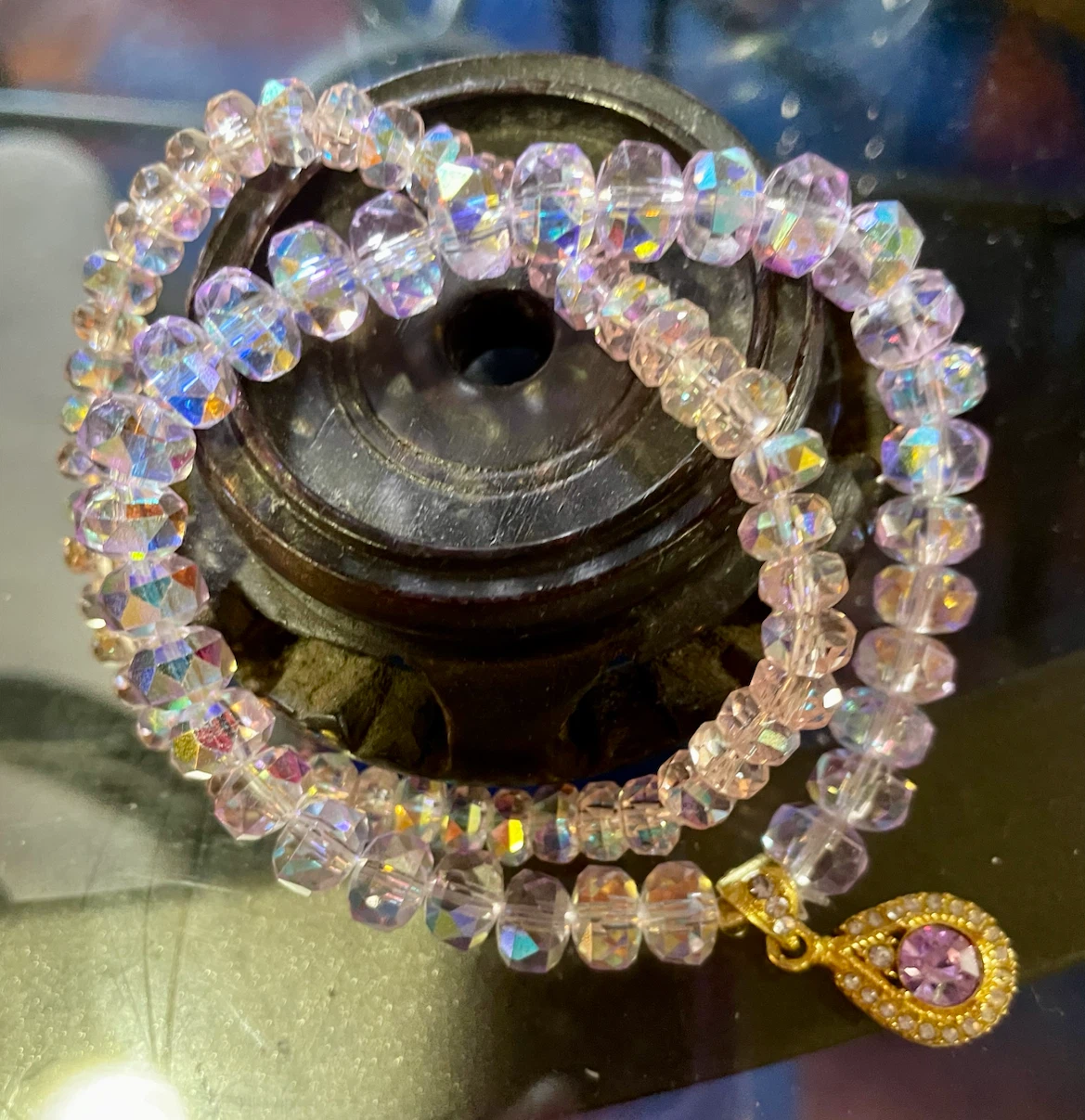 Two Iridescent Crystal Bead Bracelet - photo 4