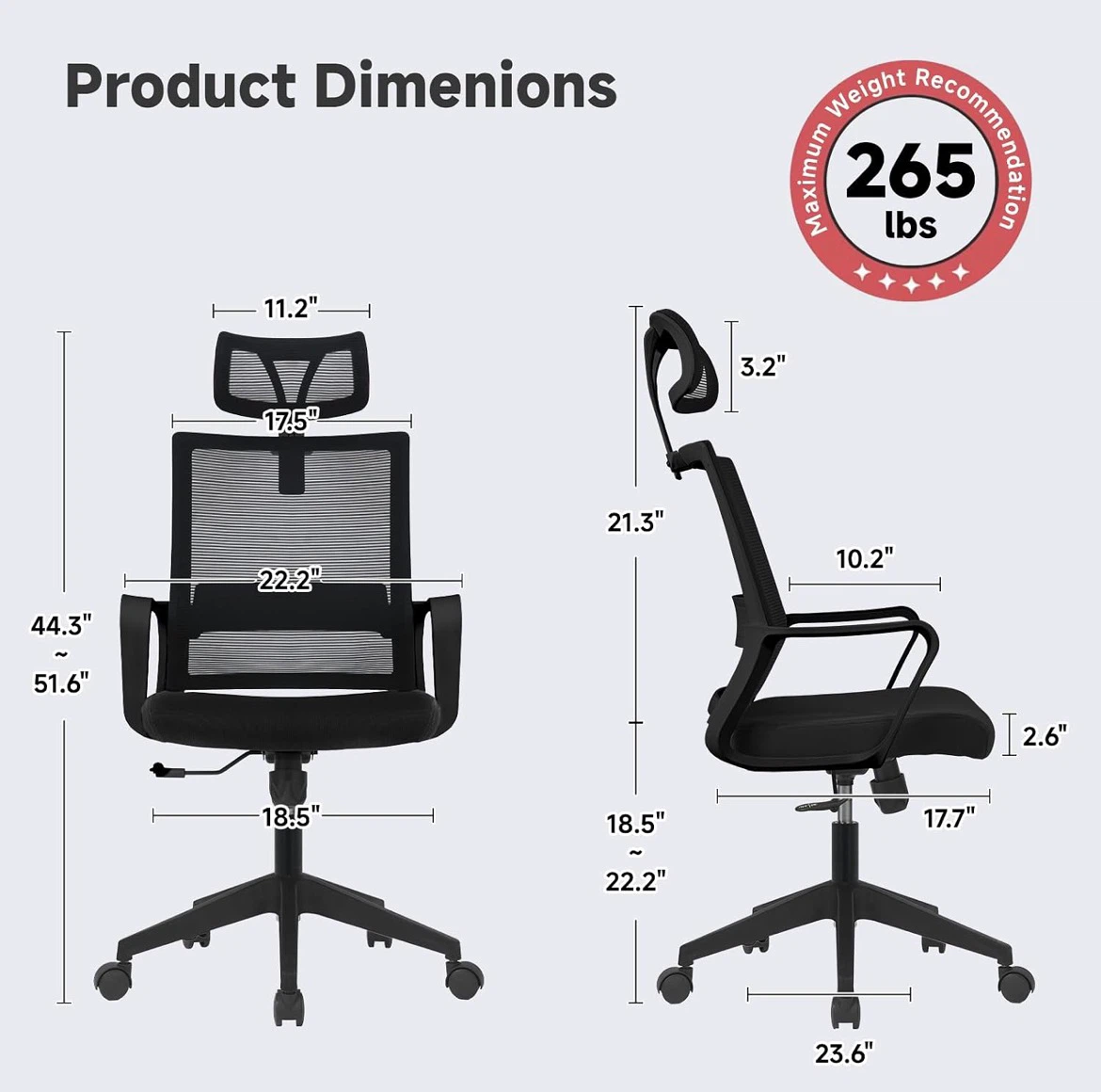 Black Ergonomic Mesh Office Chair - photo 5