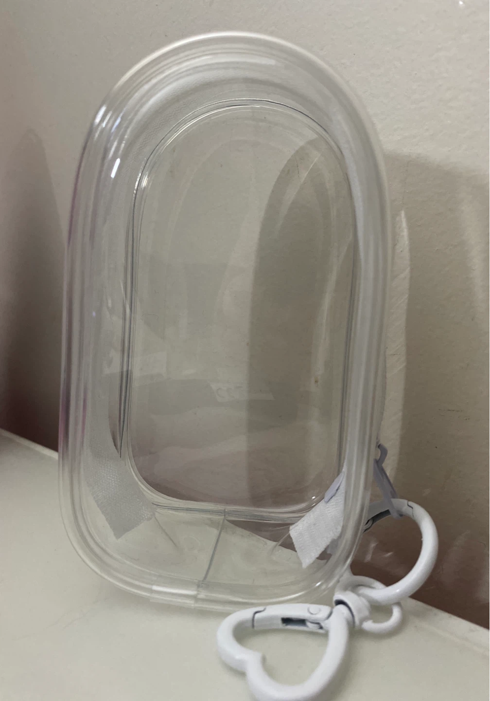 Clear Mini Pouch with Heart Keychain 🏈