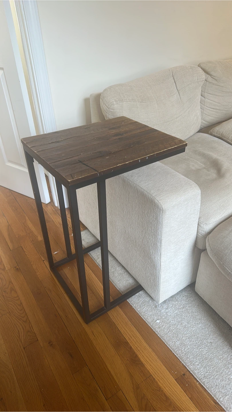 Industrial C-Shape Side Table