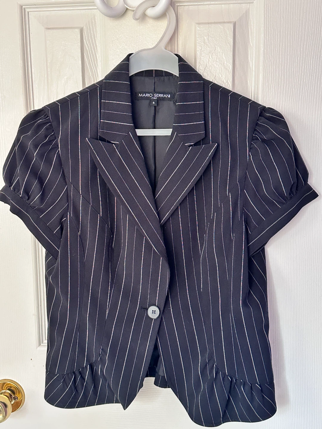 Y2K Mario Serrani Pinstripe Blazer - Size 6
