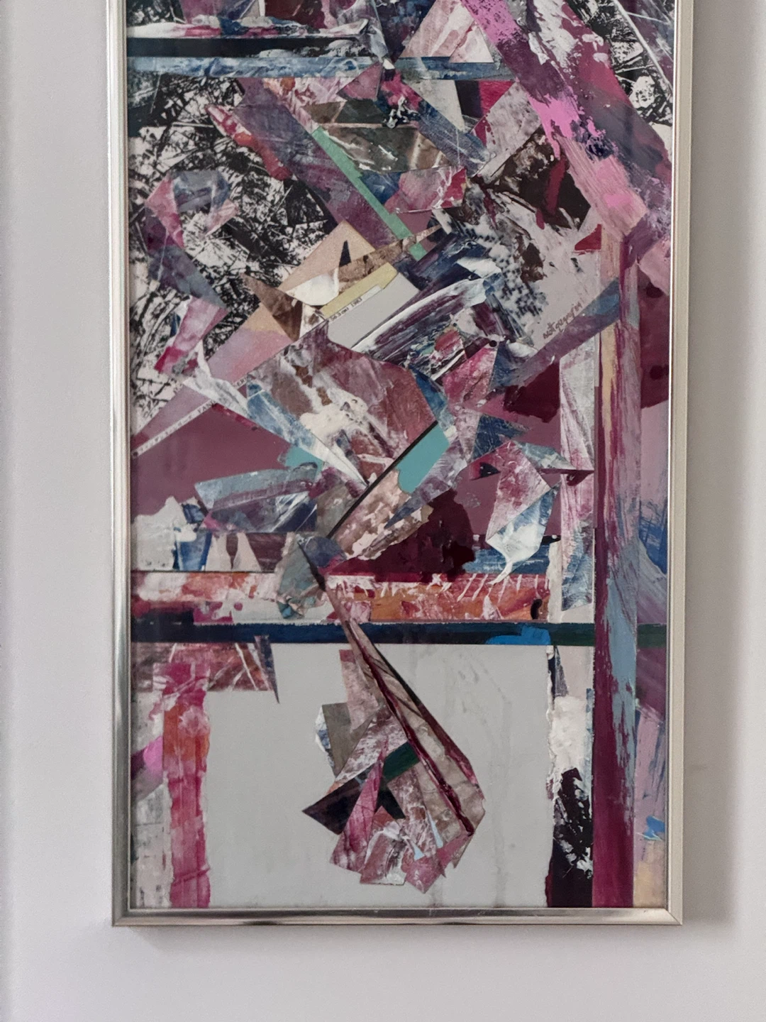 Original 1980s Abstract Collage Art by Scott Gregory (Framed) - photo 2