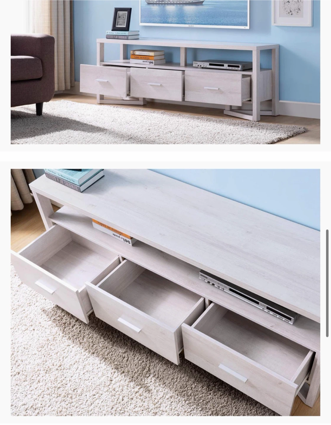 Toponeware 60H Contemporary White Oak TV Stand - photo 2