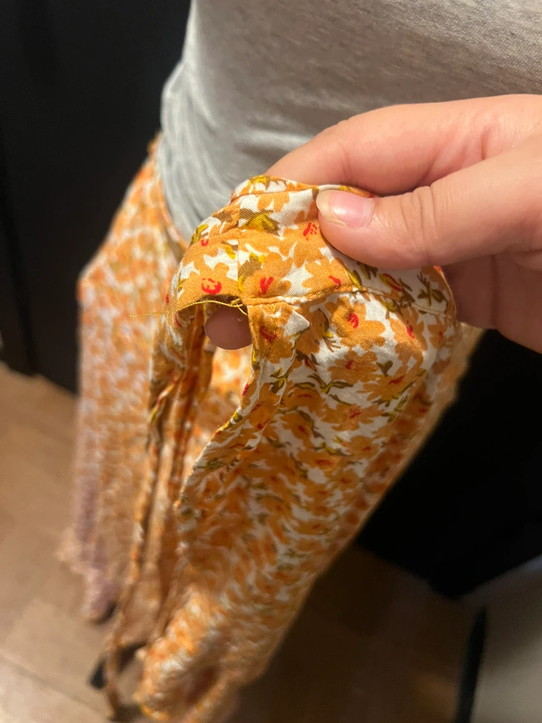 Orange Floral Print Wrap Skirt 🏈 - photo 4
