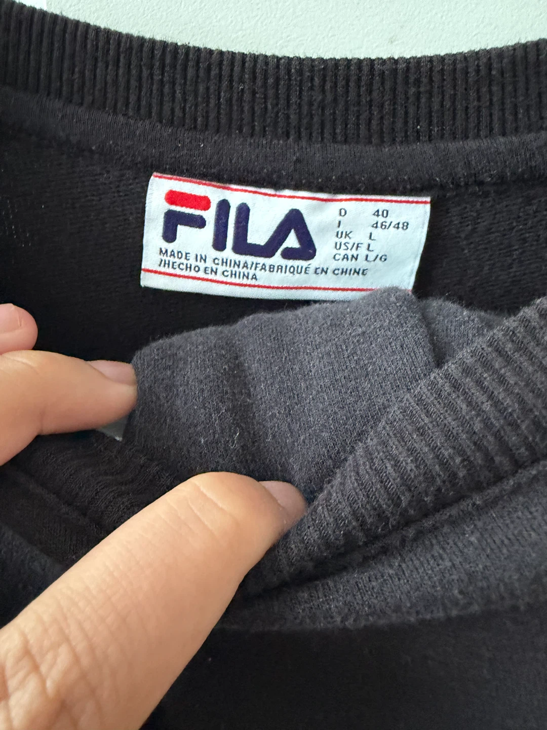 Fila Black Crewneck Sweatshirt and pants