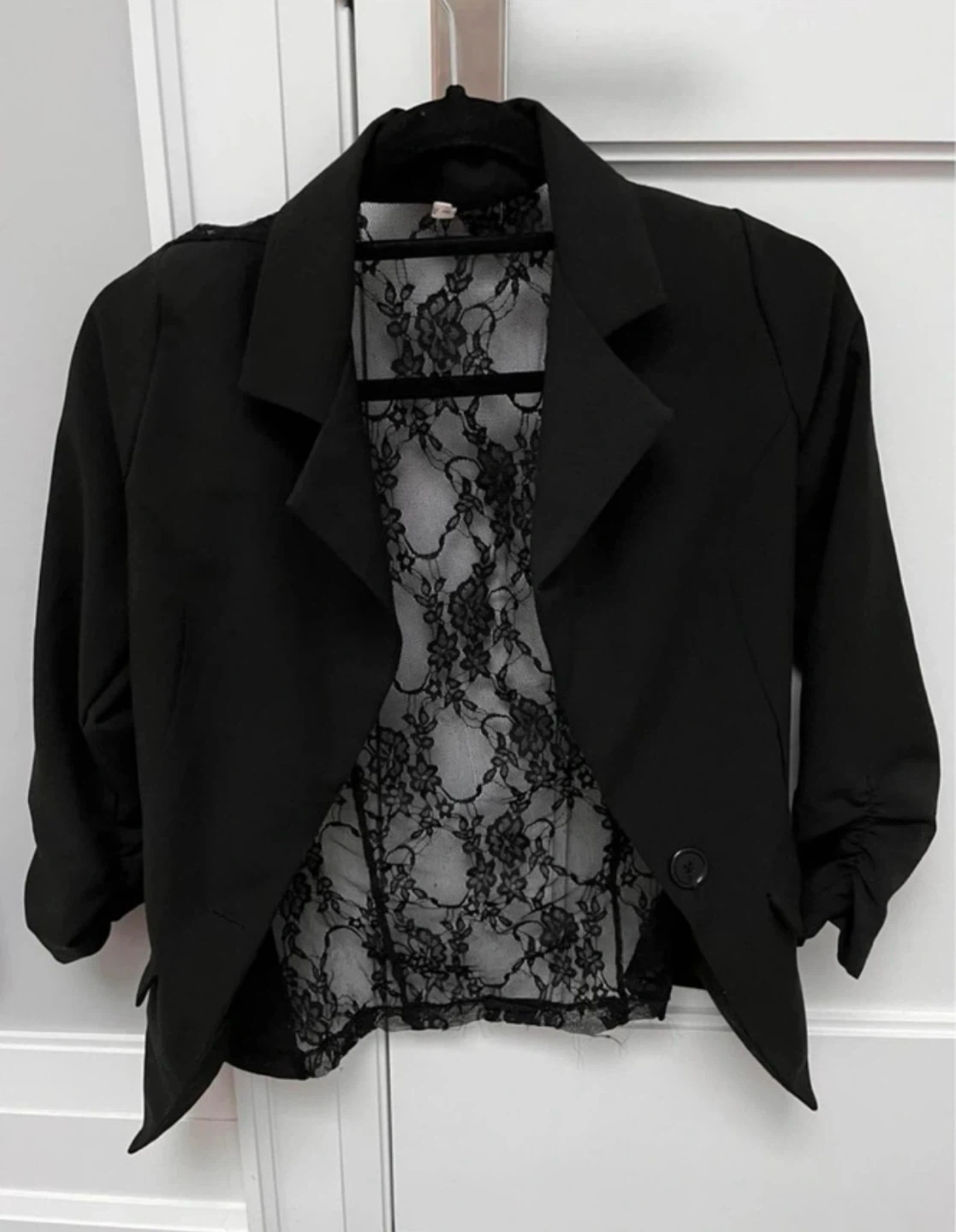 Black Lace Back Blazer small