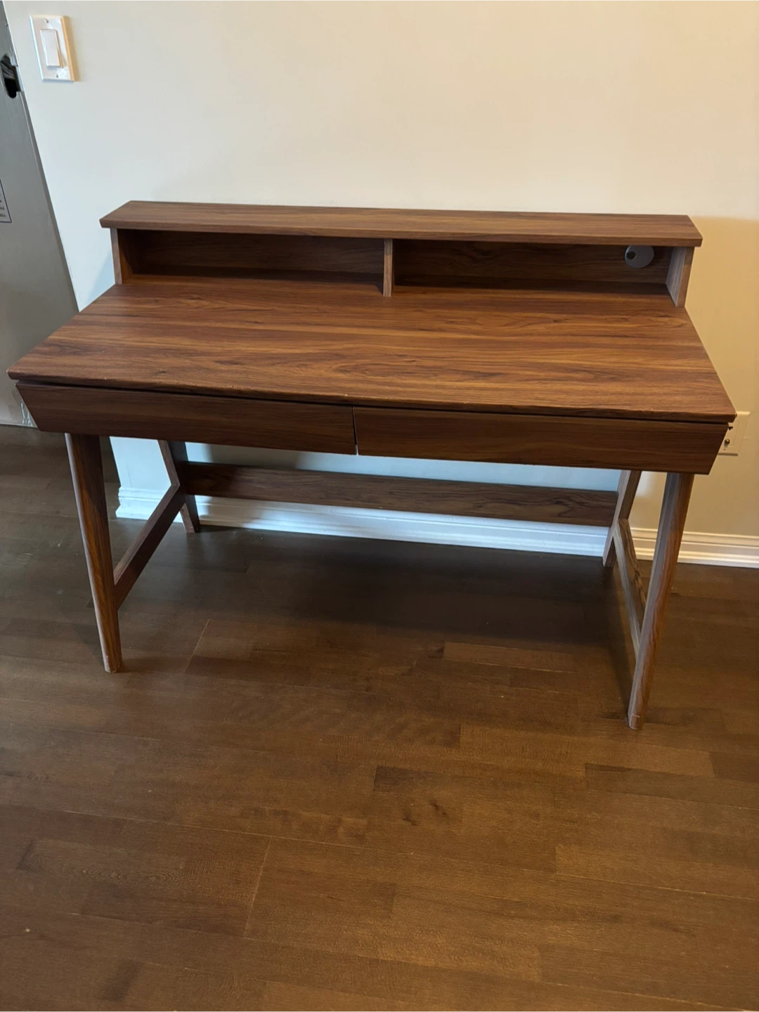 Structure Mid-Century Modern Walnut Finish Desk