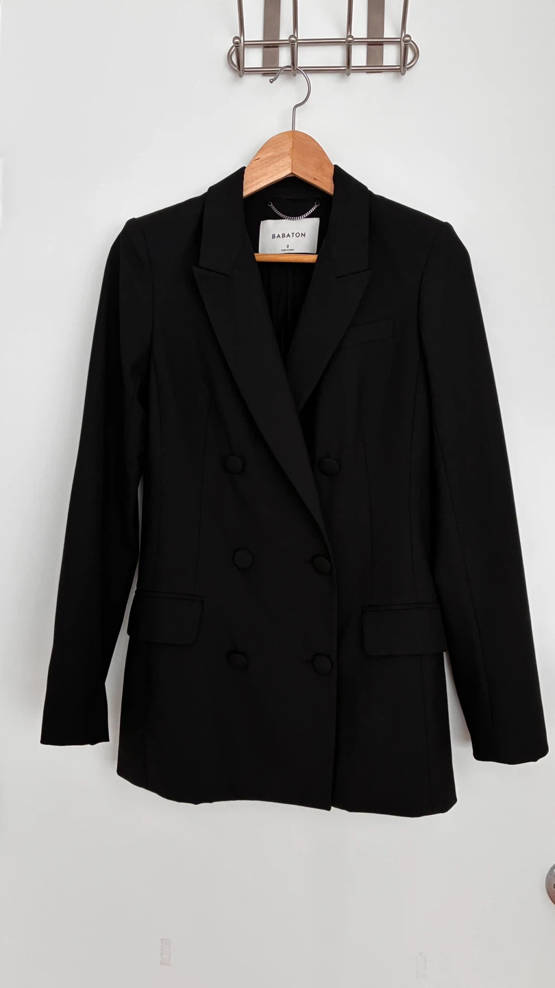 Babaton Black Double-Breasted Blazer Size 2