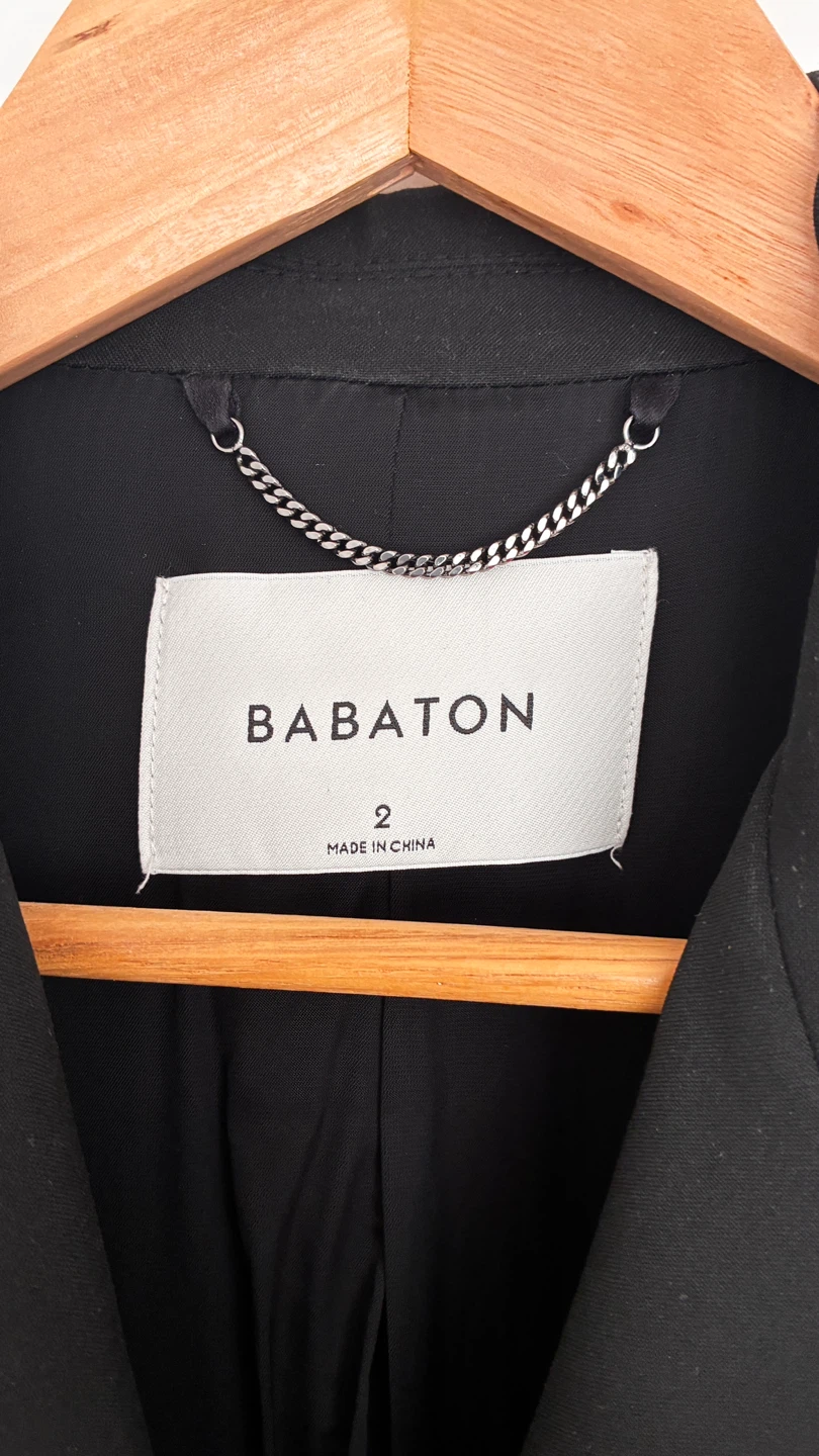 Babaton Black Double-Breasted Blazer Size 2 - photo 3