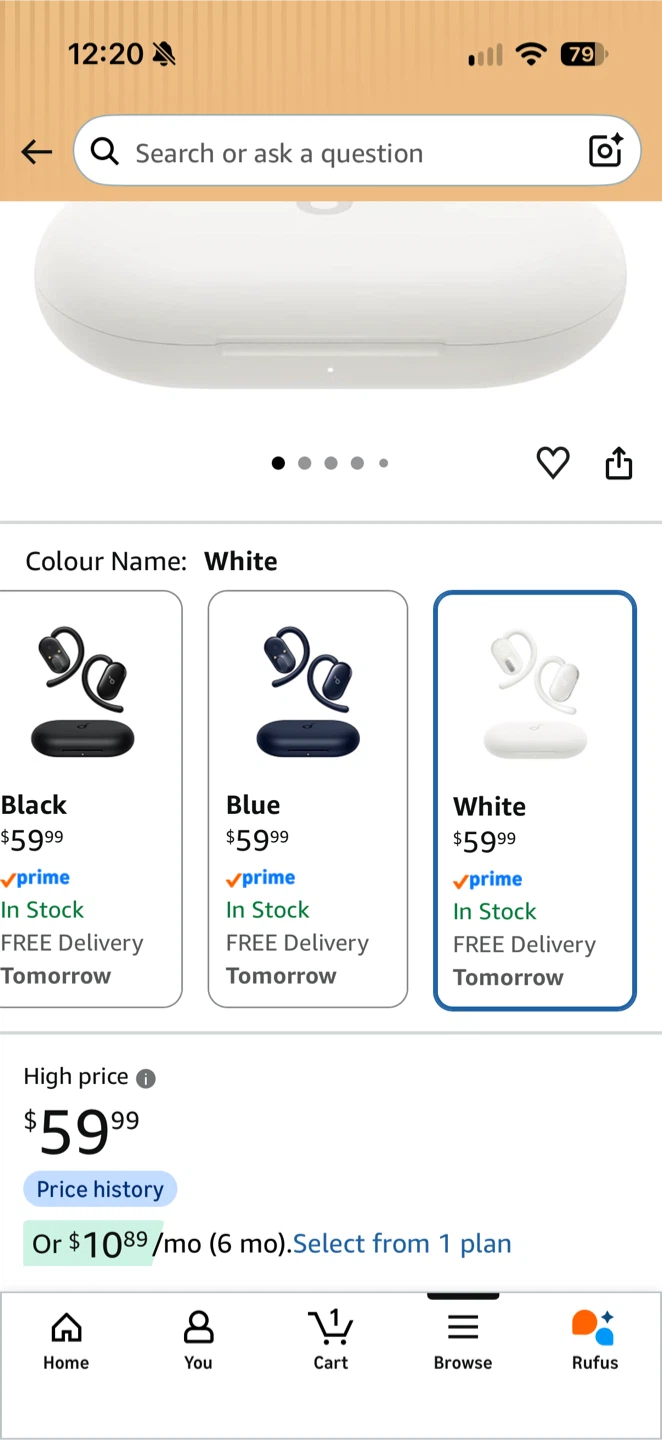 Soundcore V20i Open-Ear Wireless Earbuds - White - photo 2
