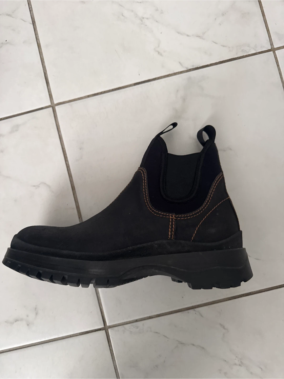 Prada Black Suede Chelsea Boots