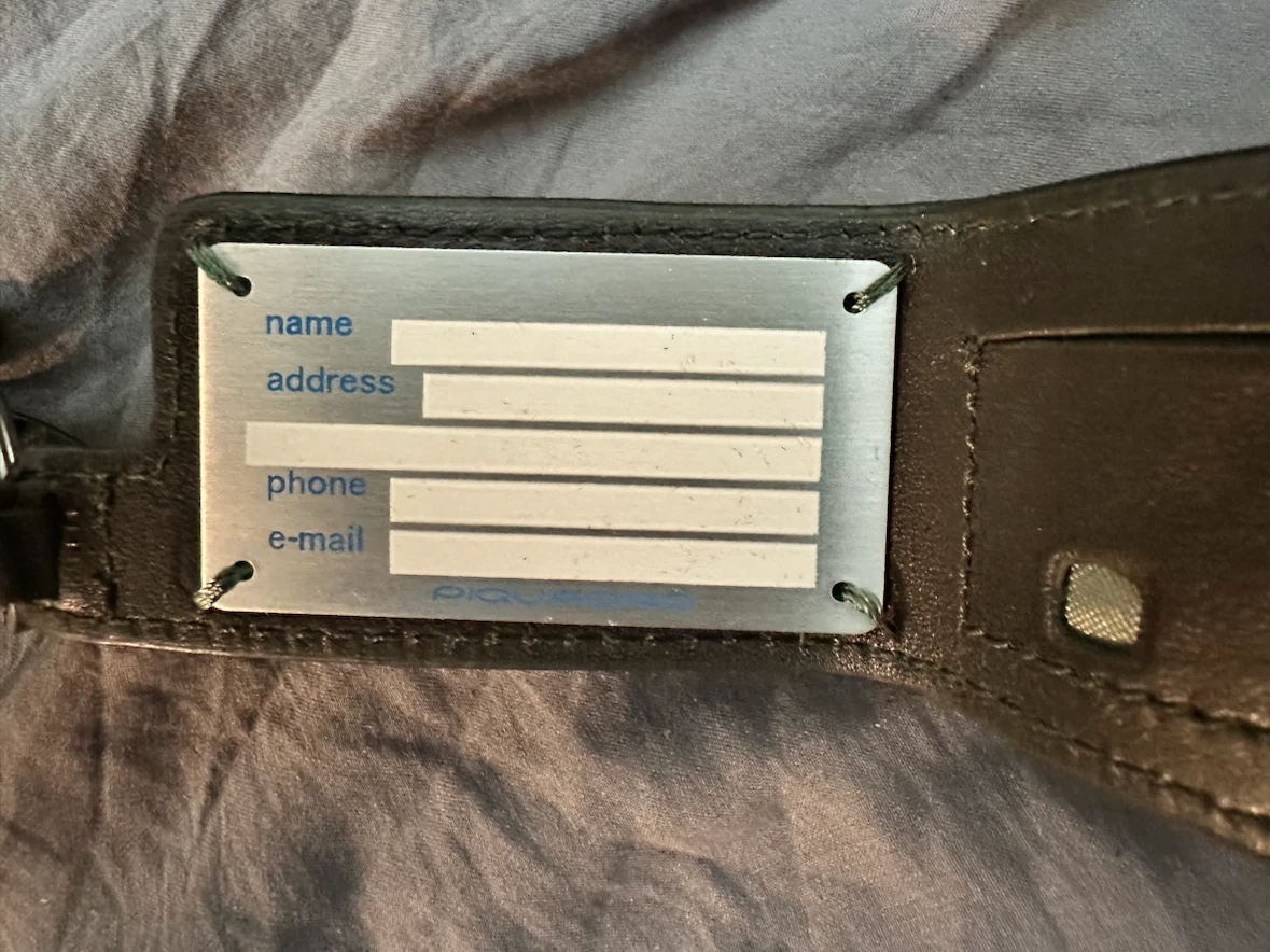 🏈 Piquadro Leather Luggage Tag - photo 2