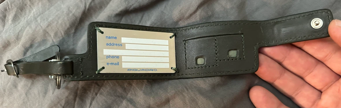 🏈 Piquadro Leather Luggage Tag - photo 3