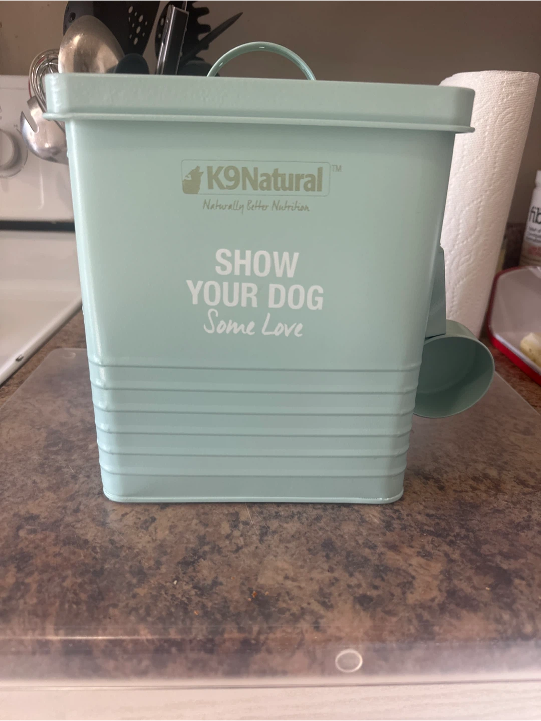 K9 Natural Metal Dog Food Storage Container 🏈