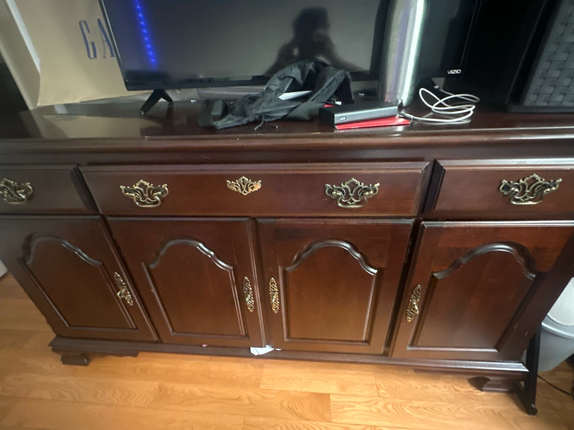 Traditional Dark Wood Buffet Sideboard