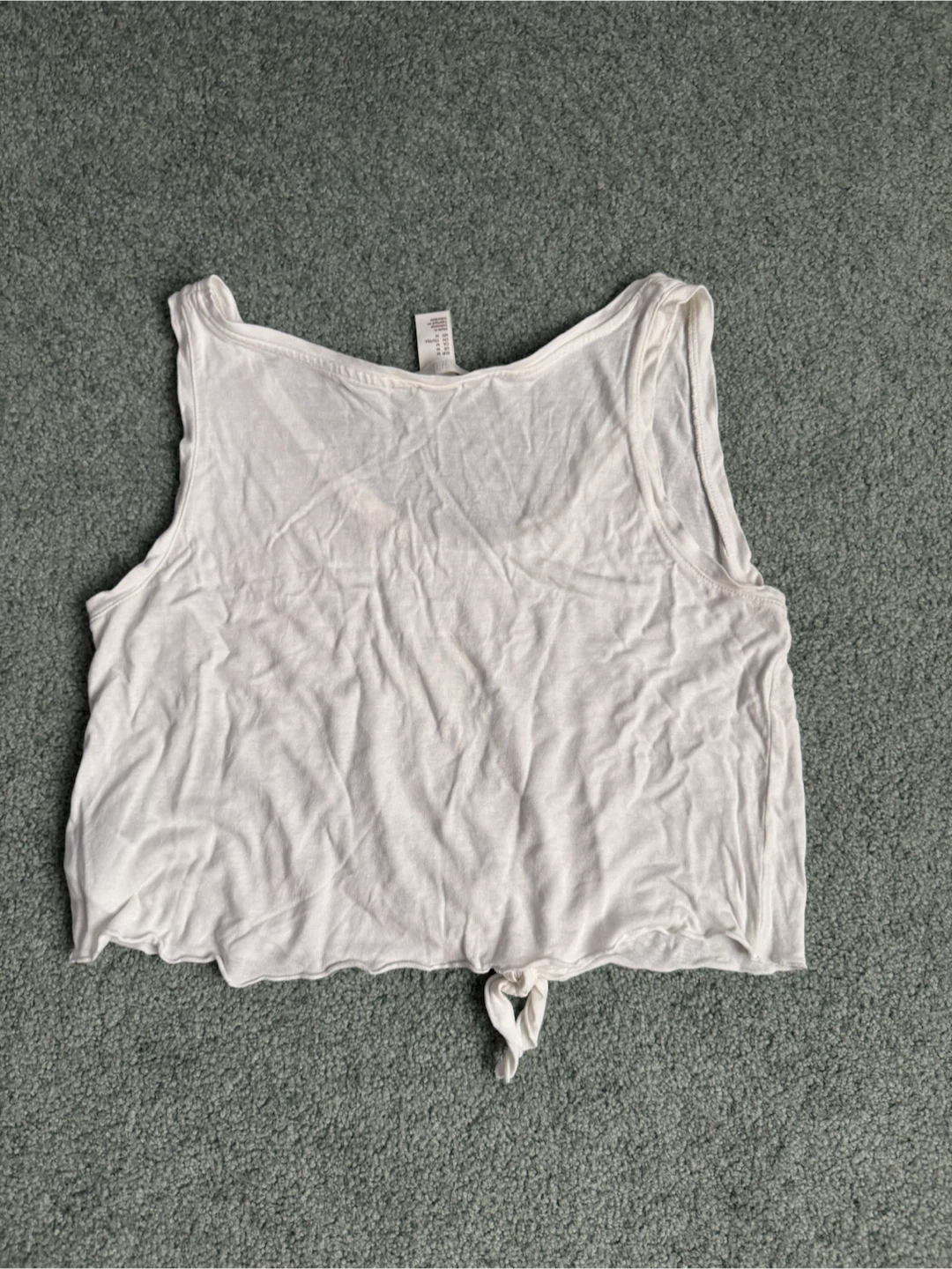 H&M White Tie-Front Crop Tank Top - M - photo 2