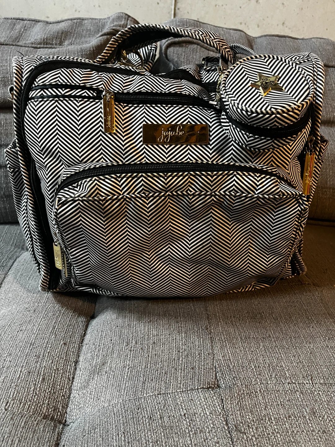 Ju-Ju-Be Black and White Diaper Bag