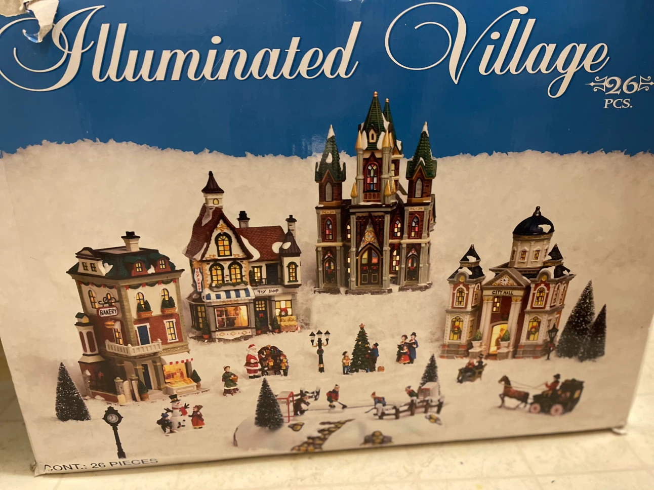 26-Piece Illuminated Christmas Village Set