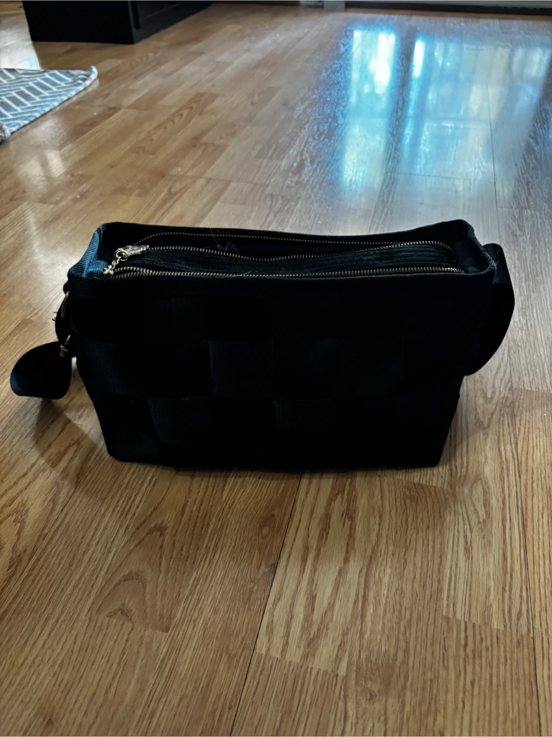 Black Seatbelt Crossbody Bag