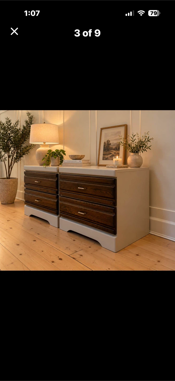 🏈Two-Tone Wooden Nightstands - photo 2