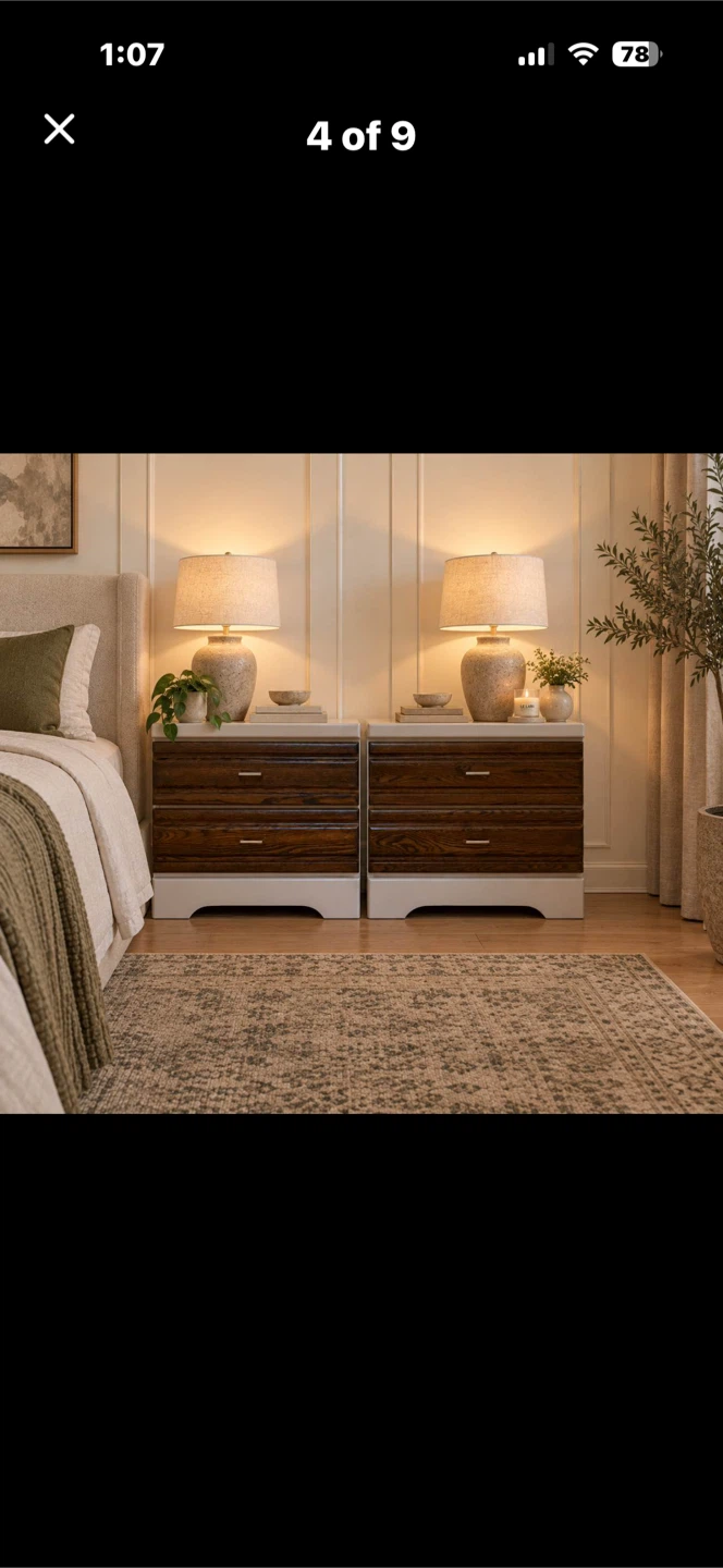 🏈Two-Tone Wooden Nightstands - photo 3