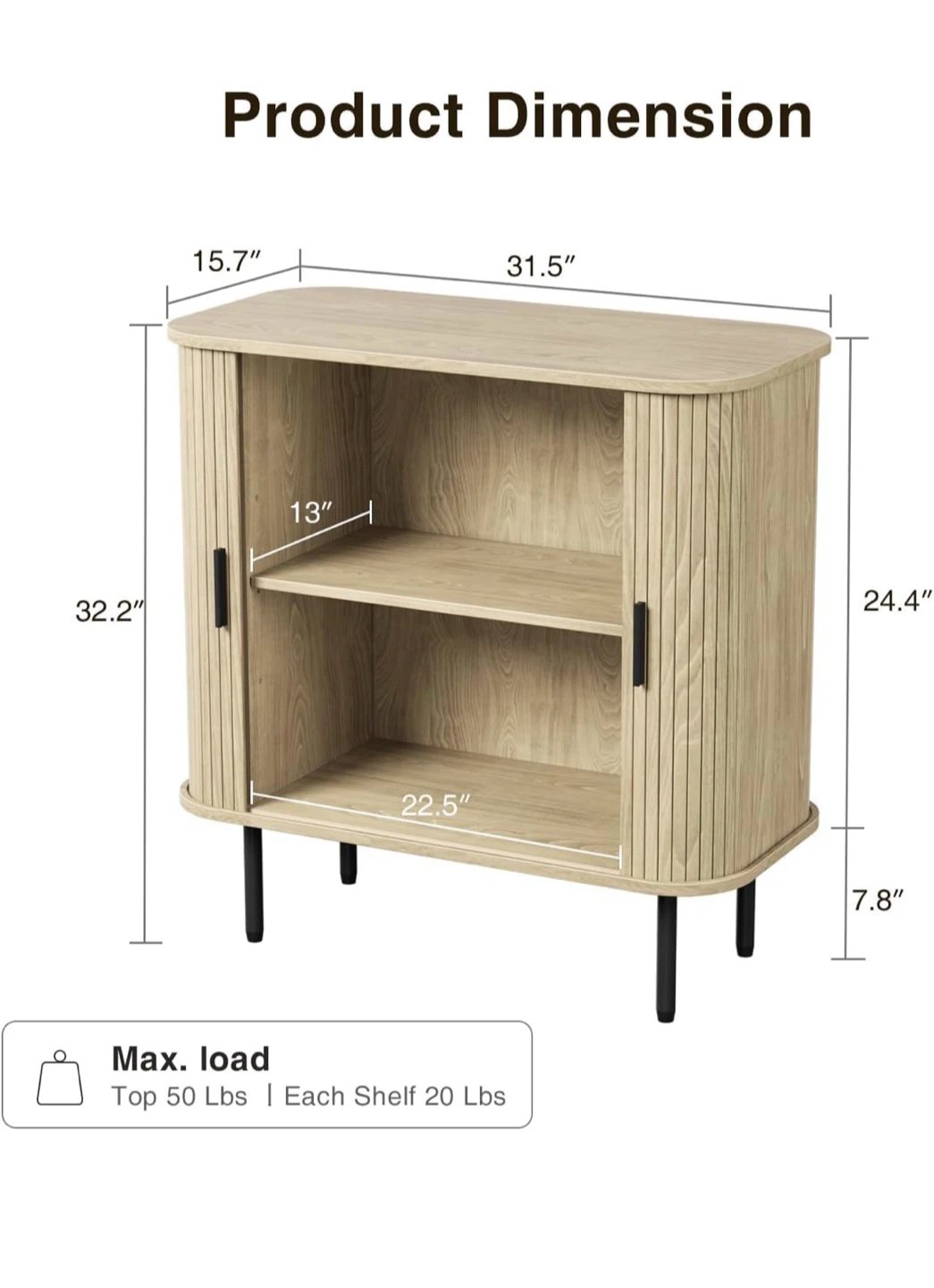 Tambour Door Storage Cabinet - photo 2