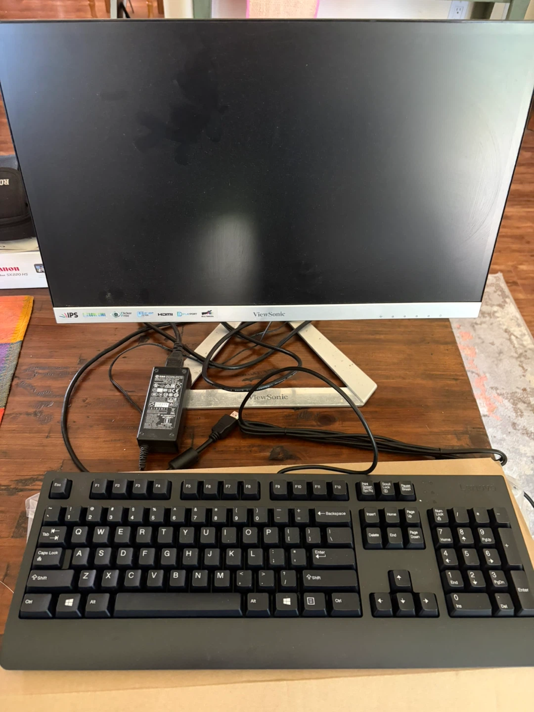ViewSonic Monitor and Lenovo Keyboard