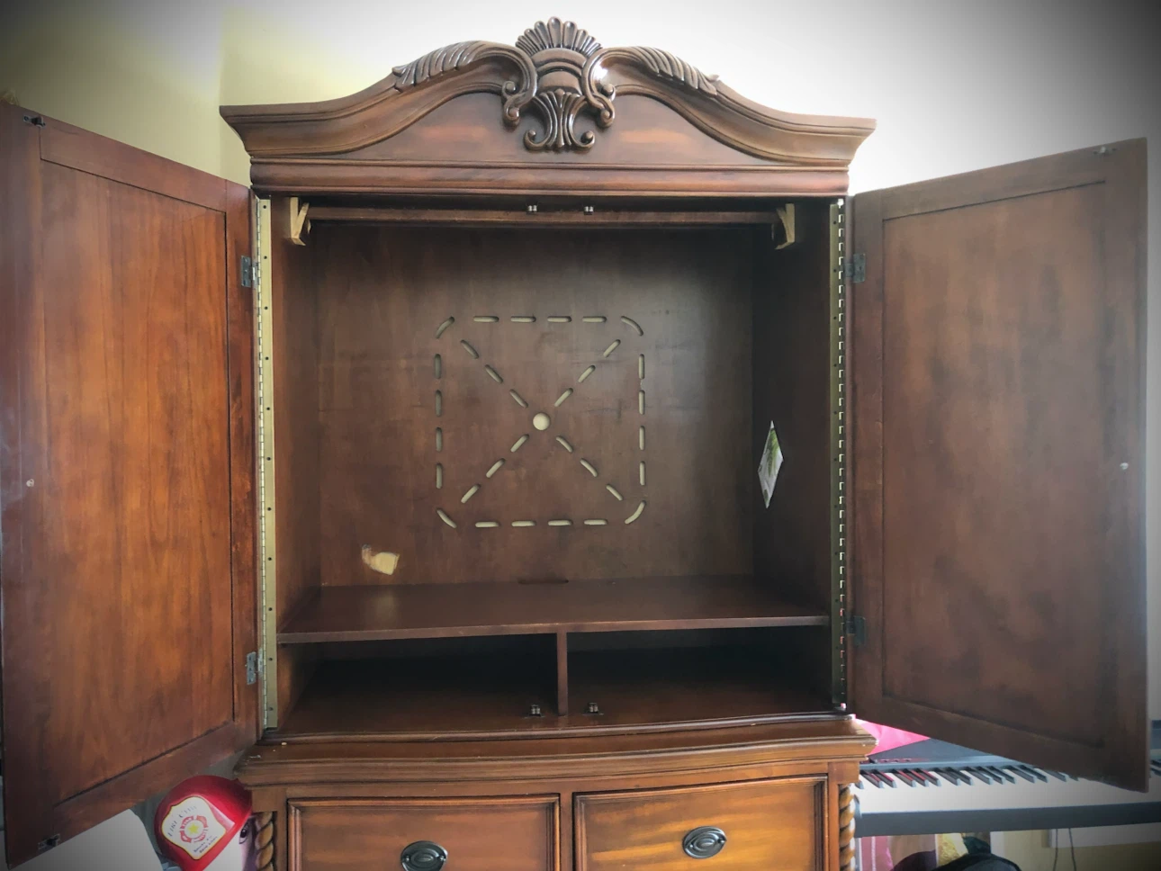 Traditional Wood Armoire with Drawers - photo 3