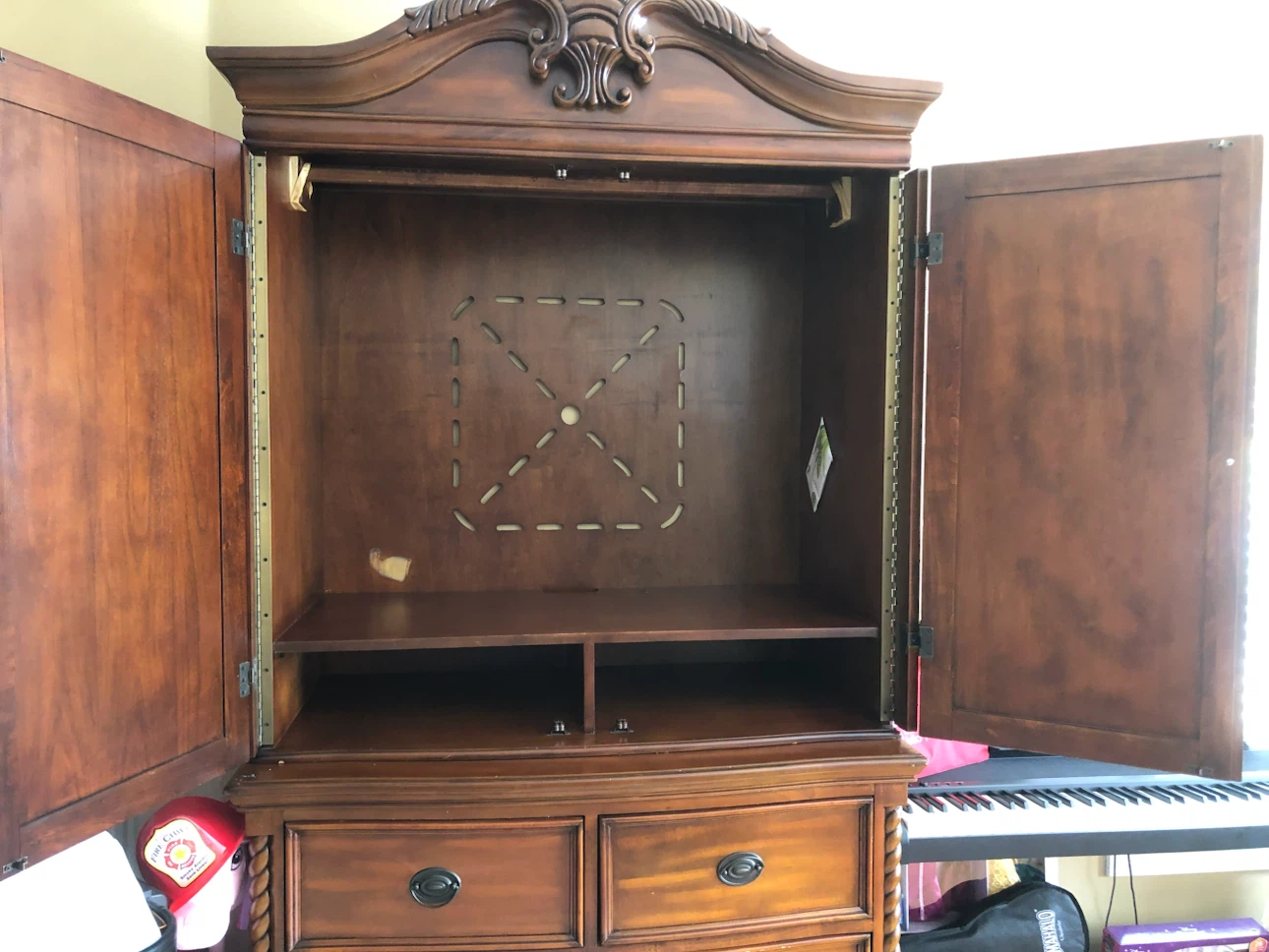 Traditional Wood Armoire with Drawers - photo 5