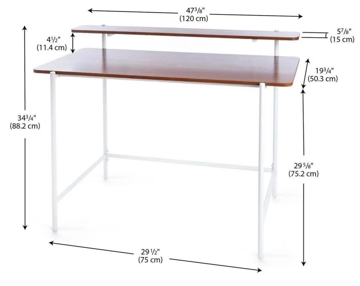 Two-Tier Desk with Wood Finish - photo 2