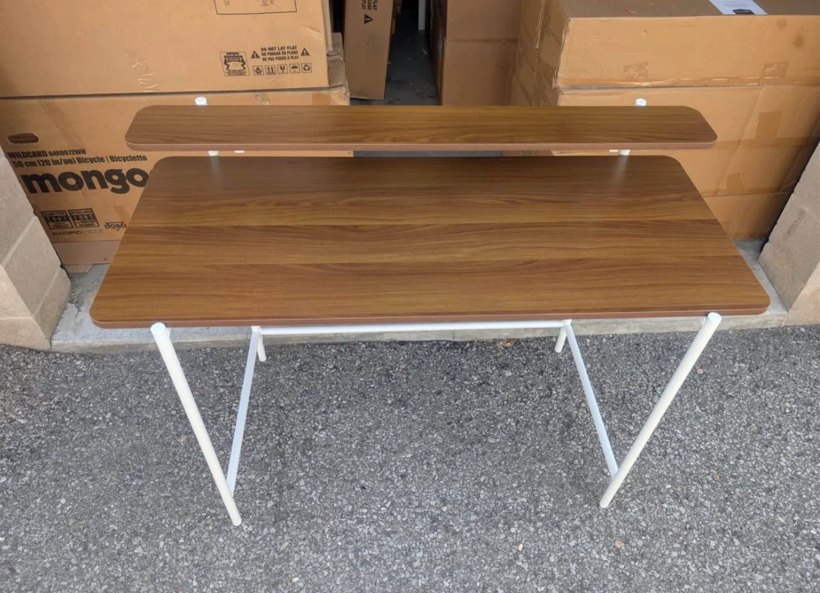 Two-Tier Desk with Wood Finish - photo 4