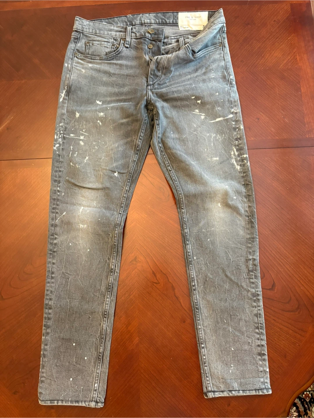 Rag & Bone Fit 1 Grey Paint Splatter Jeans