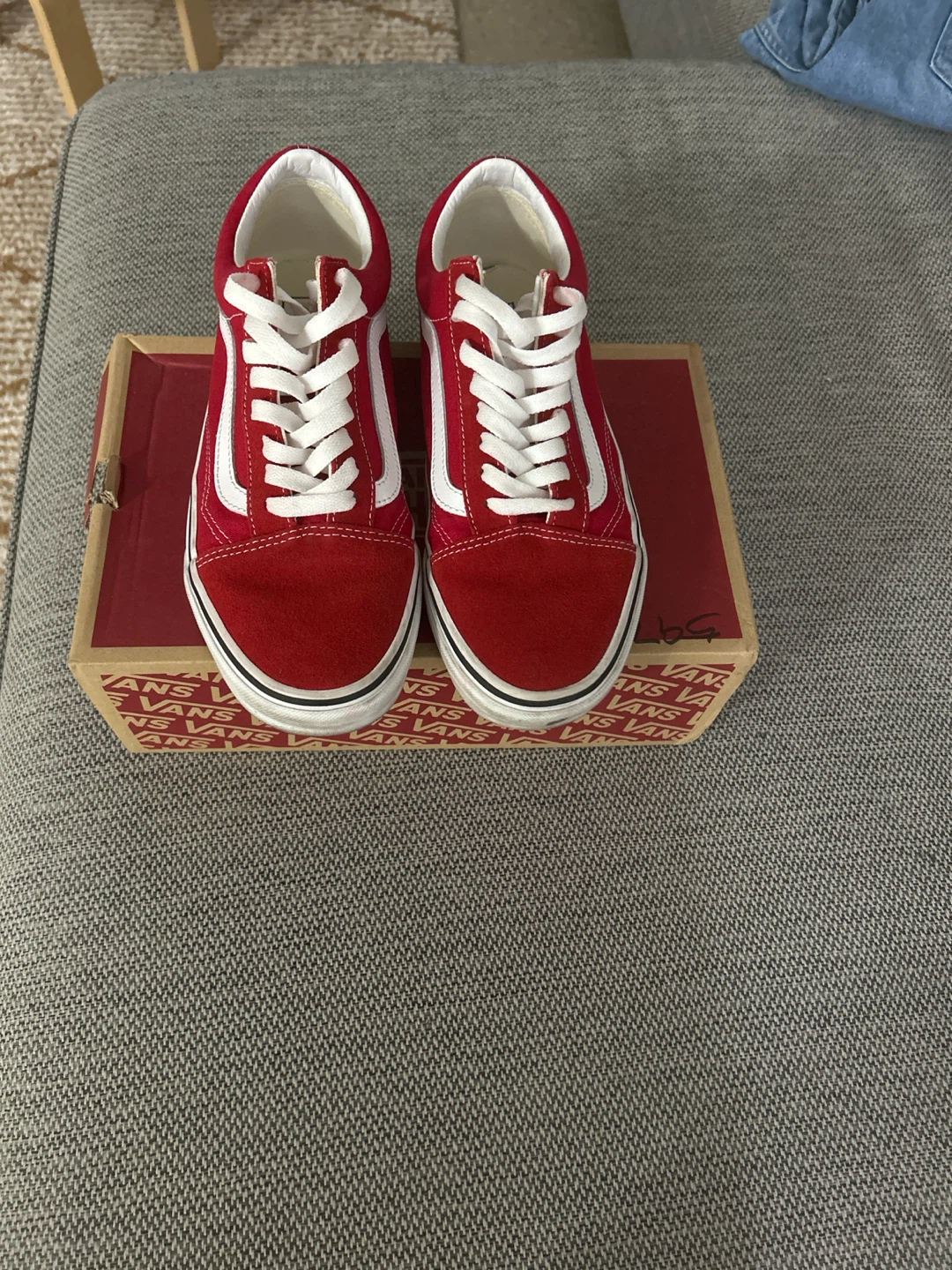 Red Vans Old Skool Sneakers  Men’s 8 1/2  🏈 - photo 2