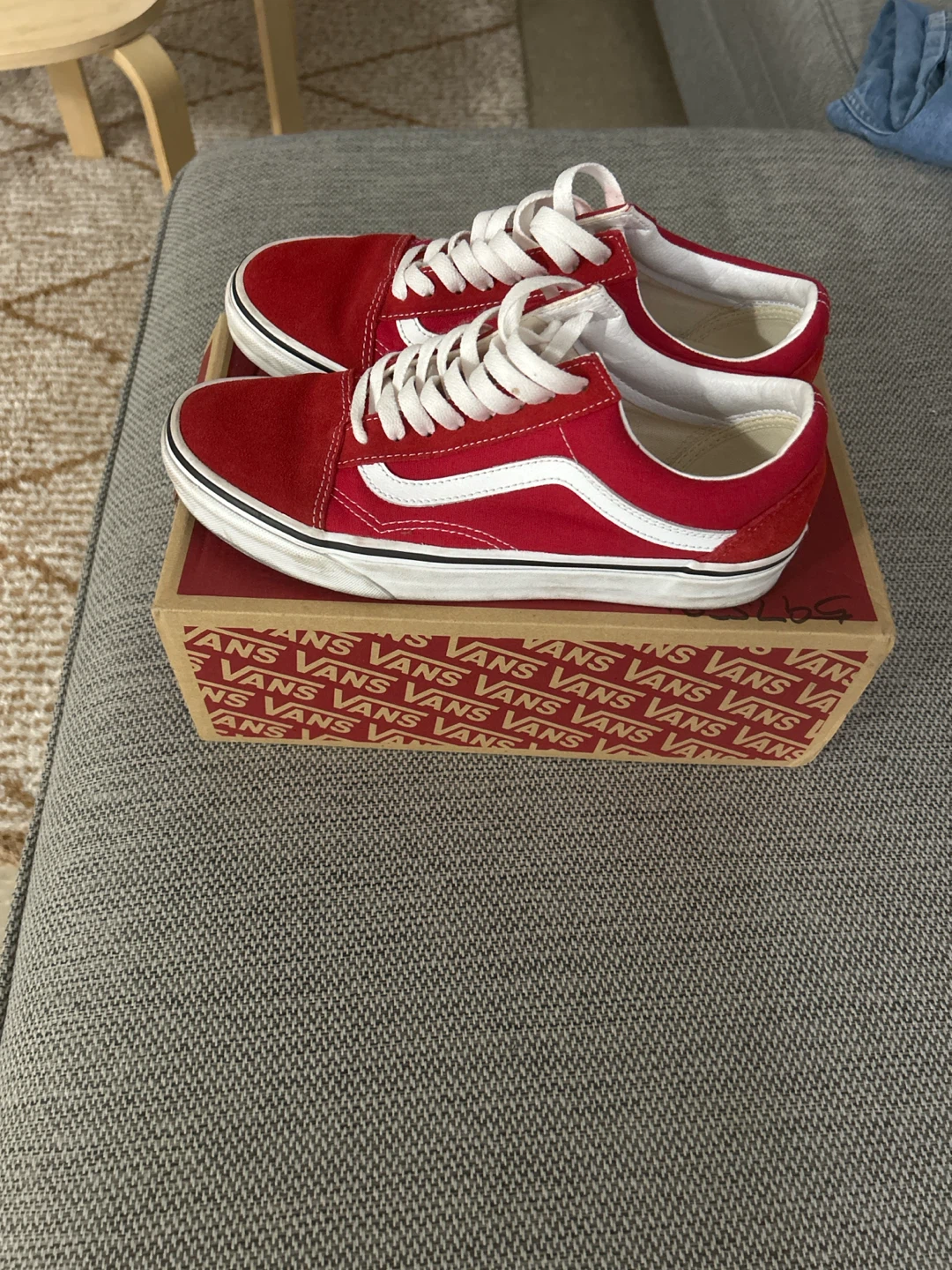 Red Vans Old Skool Sneakers  Men’s 8 1/2  🏈 - photo 3