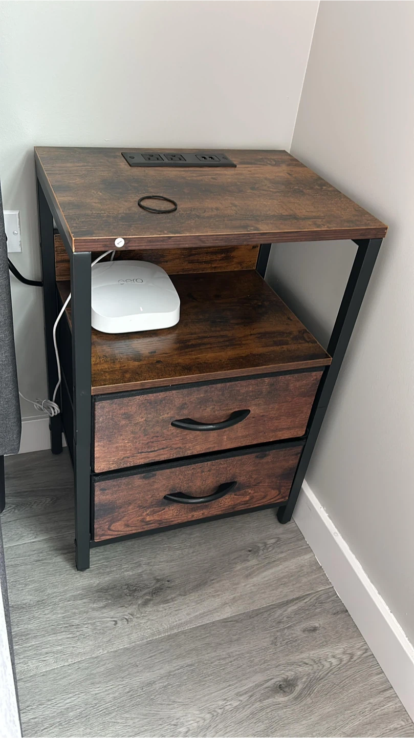Rustic Nightstand with Charging Station - photo 2