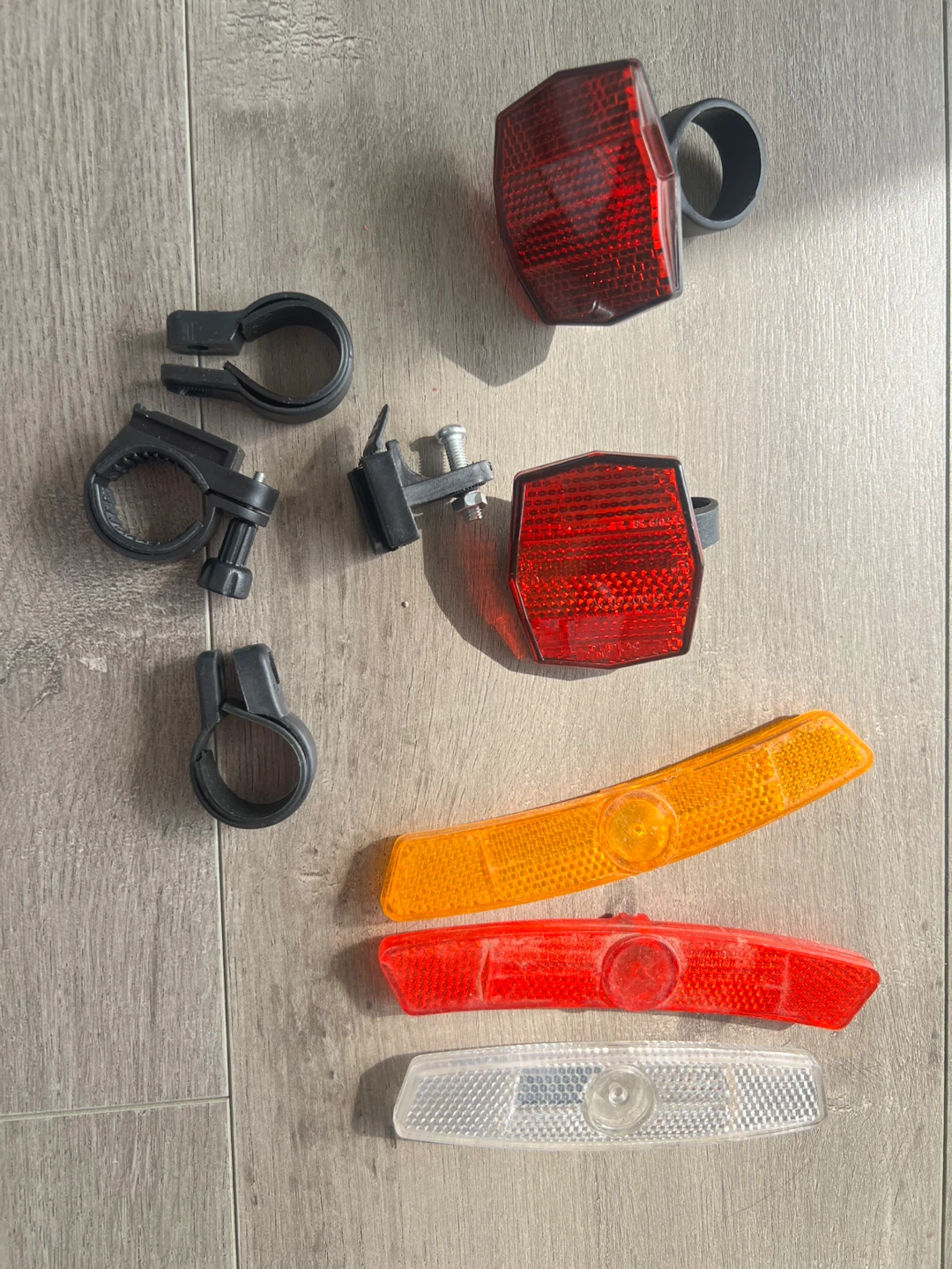 🏈 Assorted Bicycle Reflectors and Mounting Brackets