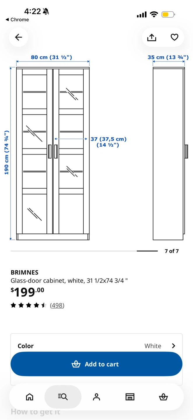 IKEA Brimnes Glass-Door Cabinet in White - photo 4