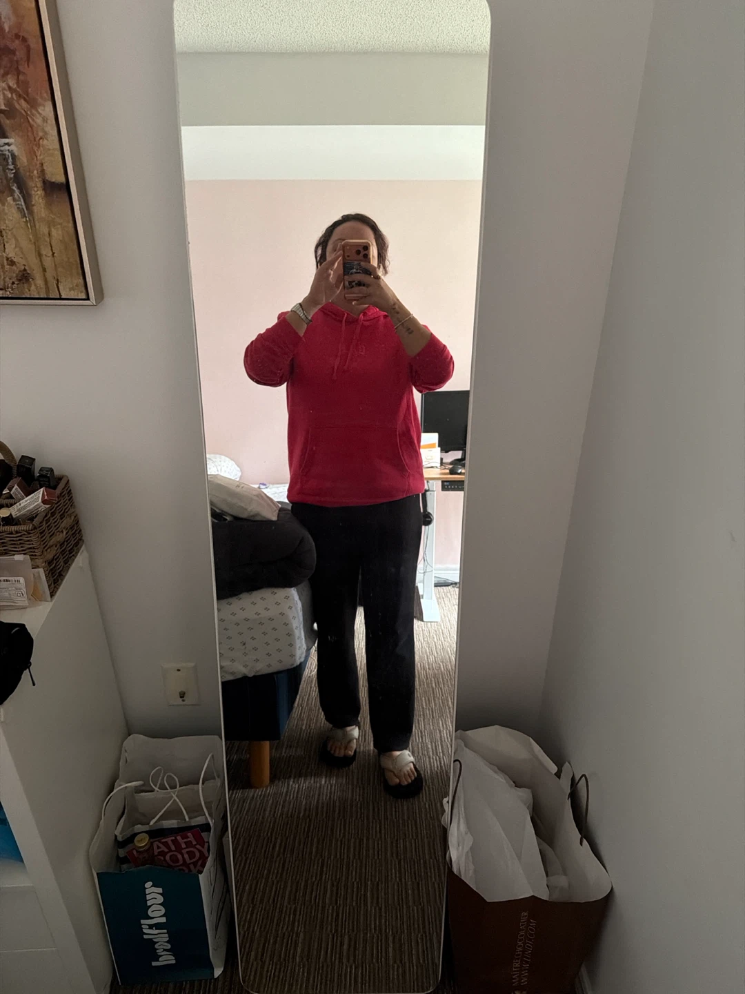 Moving Sale - White Floor Standing Full-Length Mirror