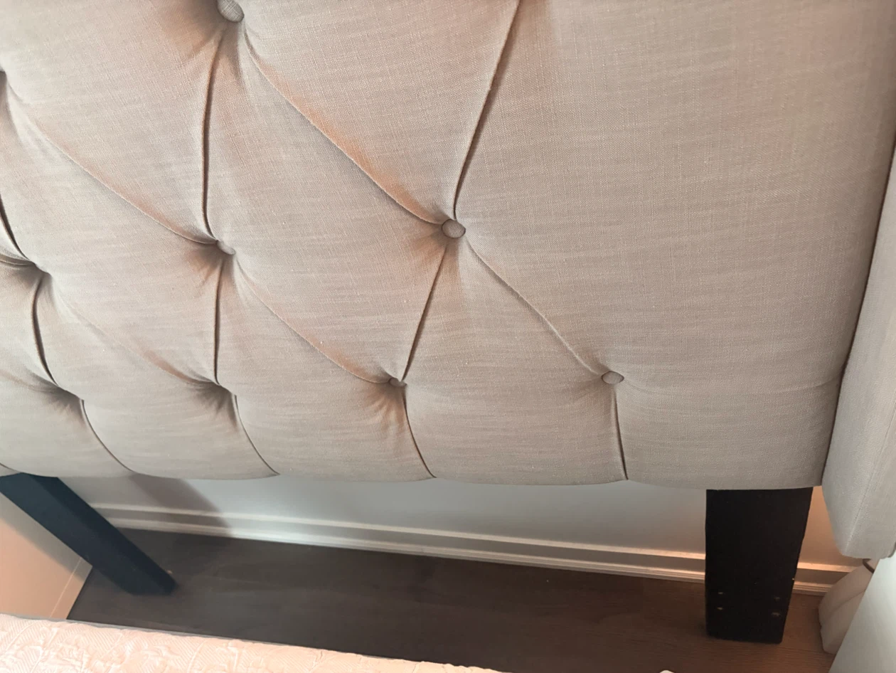 Queen-sized Upholstered Wingback Headboard (grey) - photo 5
