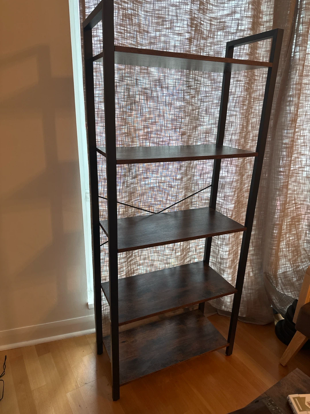 Industrial Style 5-Tier Bookshelf