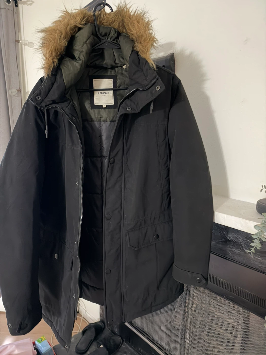 Move out sell - PRODUKT Black Winter Parka with Faux Fur Hood