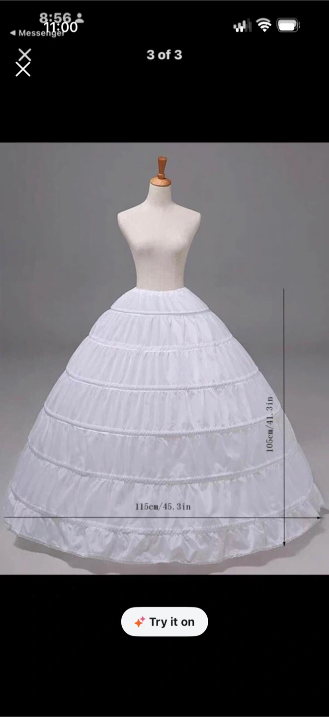 White 5-Hoop Petticoat Wedding Dress Underskirt