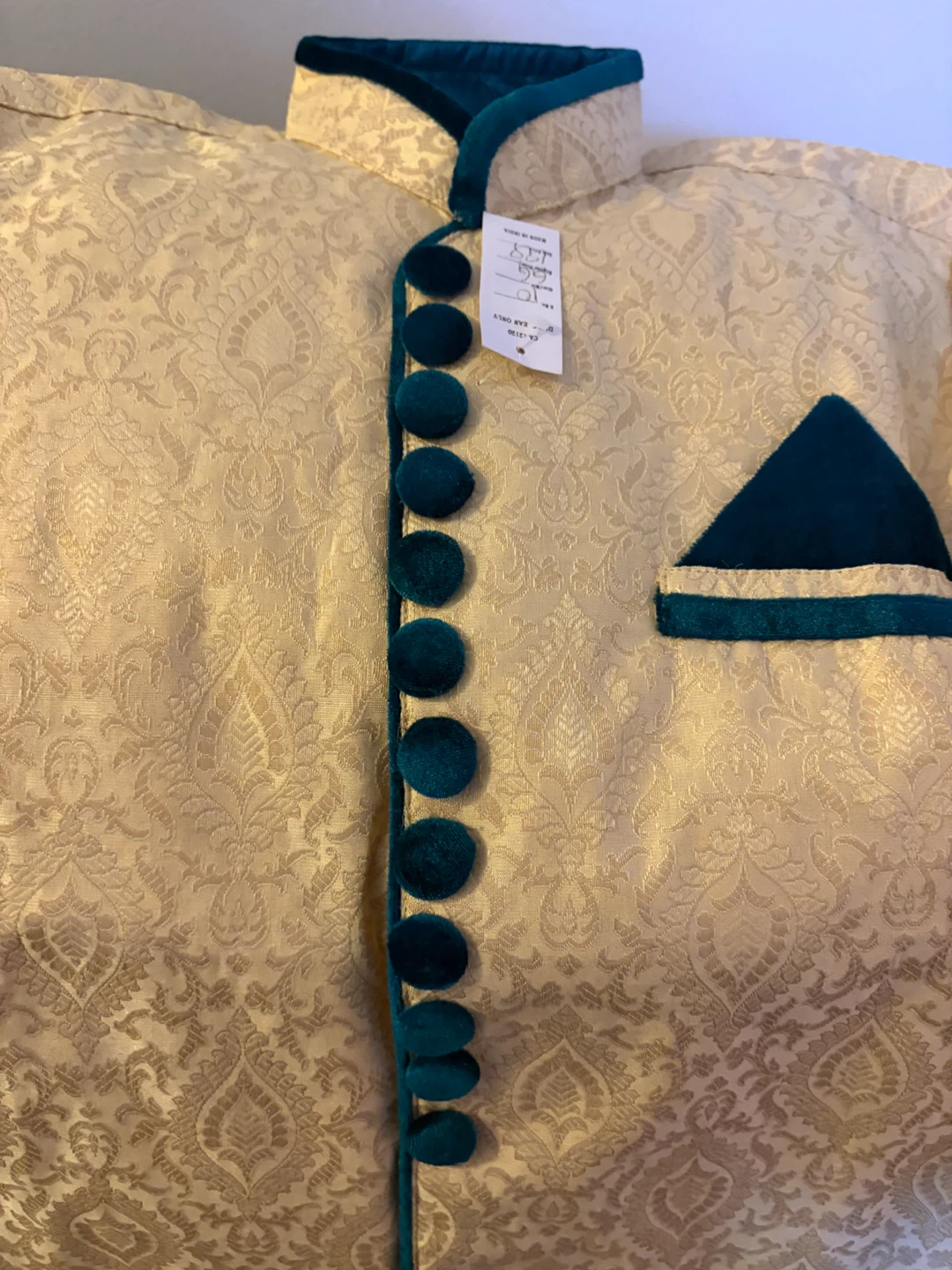 Gold and Teal Traditional Boys' Kurta Set all 35$ - photo 4
