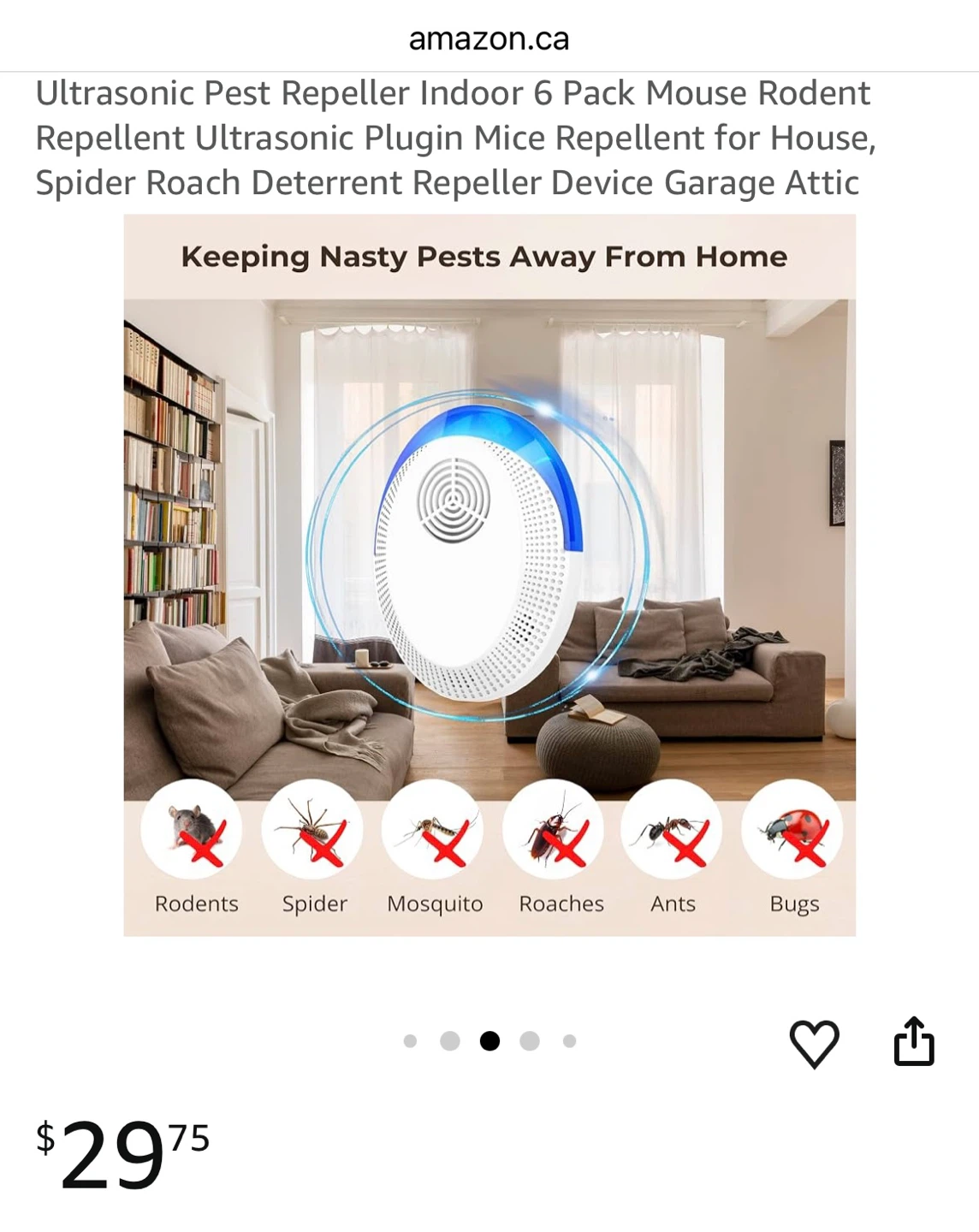 6 Pack Ultrasonic Pest Repeller Set - photo 2