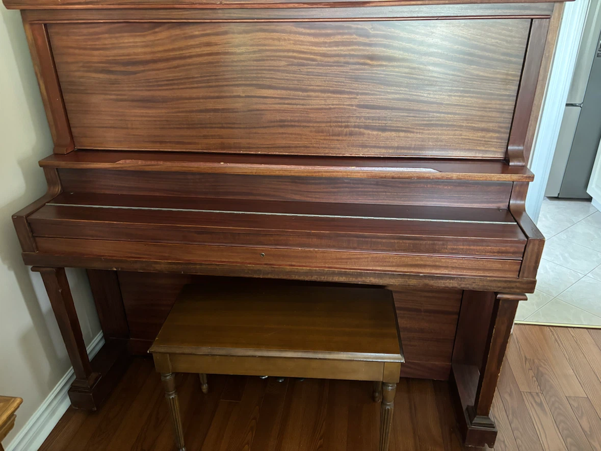 Upright Piano with Matching Bench