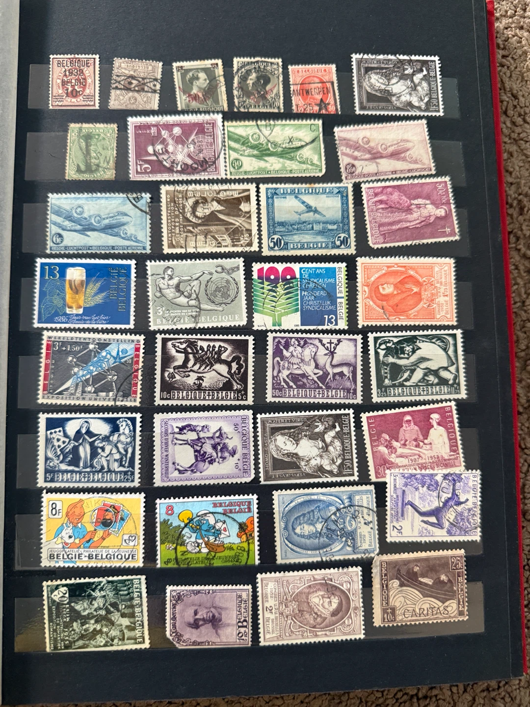 Collection of Vintage Belgium Postage Stamps - photo 3