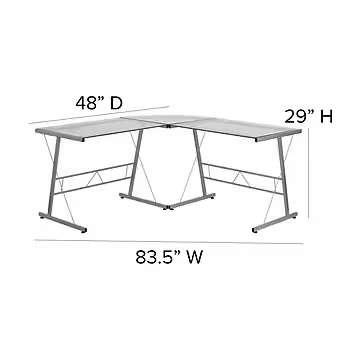 Flash Furniture Glass L-Shape Computer Desk - photo 2