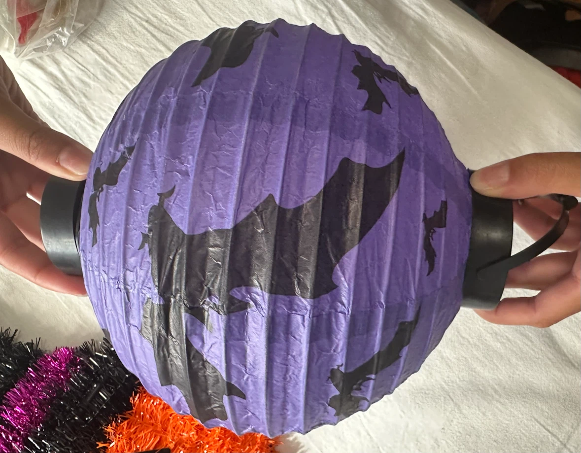 Halloween purple bat paper lantern