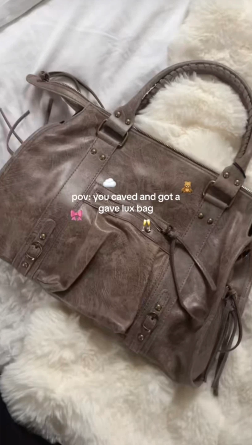 NWT Viral TIKTOK Gave Lux BALENCIAGA Style Leather Handbag
