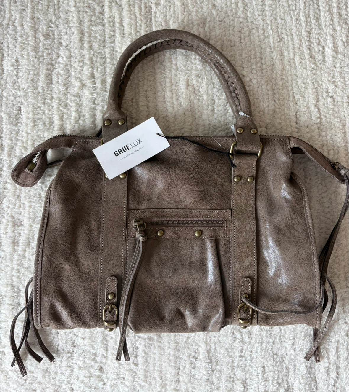 NWT Viral TIKTOK Gave Lux BALENCIAGA Style Leather Handbag - photo 4